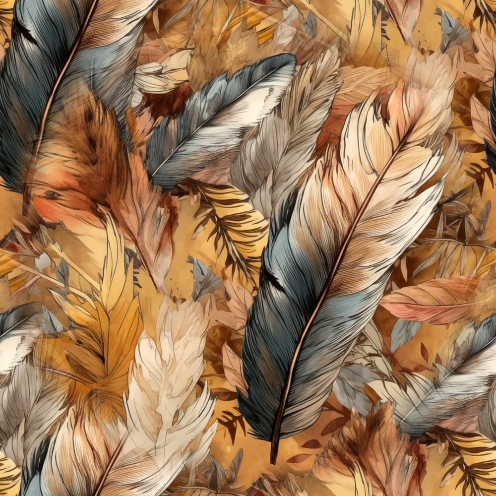 Earthy Feather Pattern by Justyna Jaszke — canvas wall art