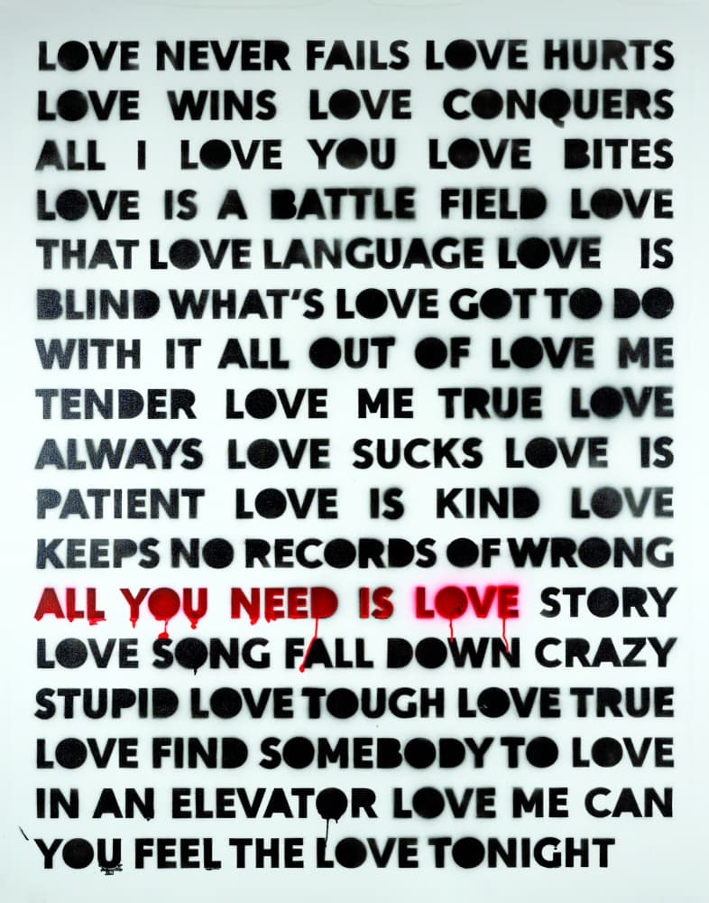 Love Quotes Stencil Art by kent youngstrom — canvas wall art