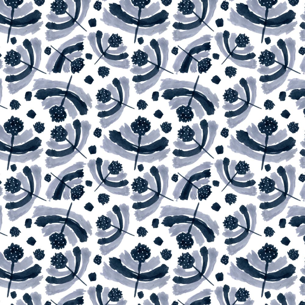 Abstract Blue Botanicals by Michele Channell — canvas wall art