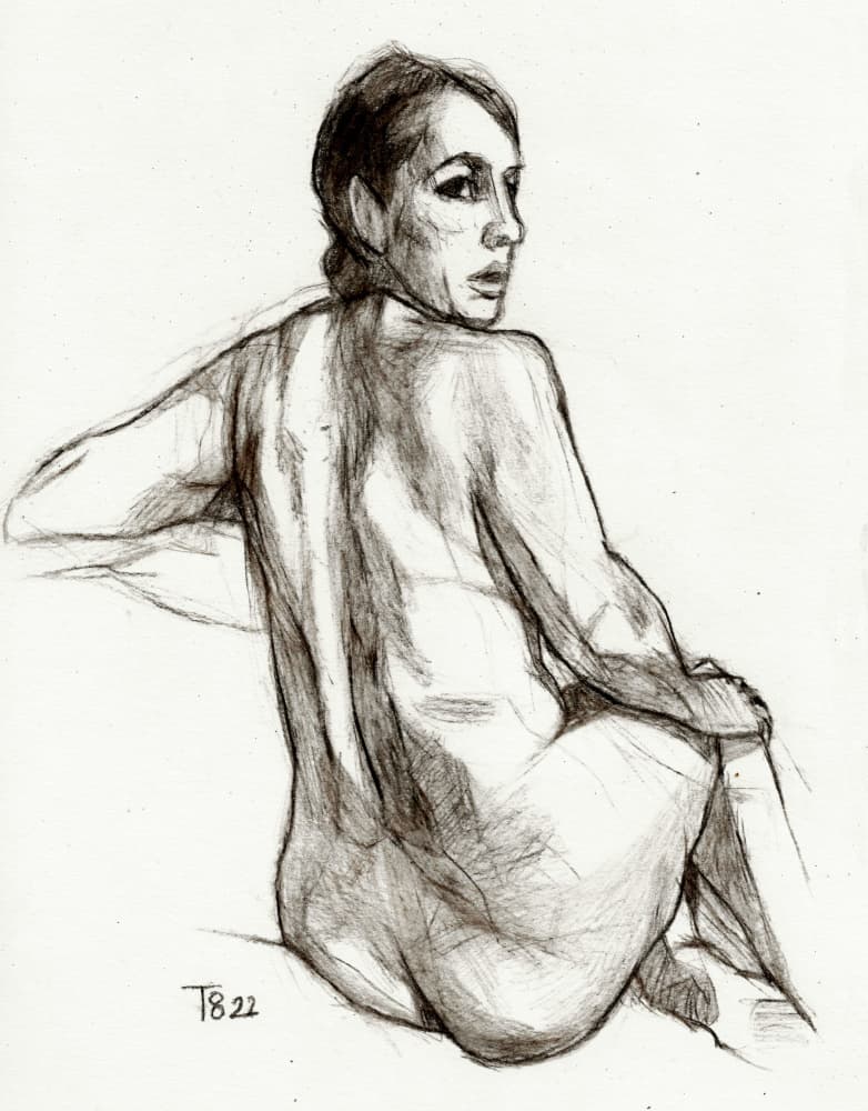 Woman Looking Back by Tore Bahnson — canvas wall art