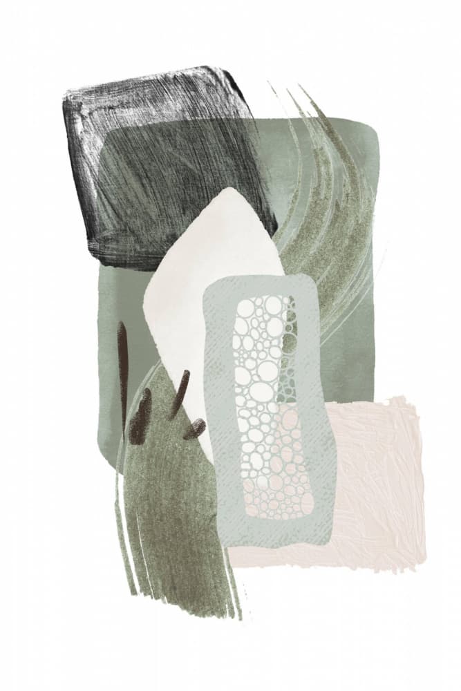 Organic Sage Shapes by Sally Ann Moss — canvas wall art