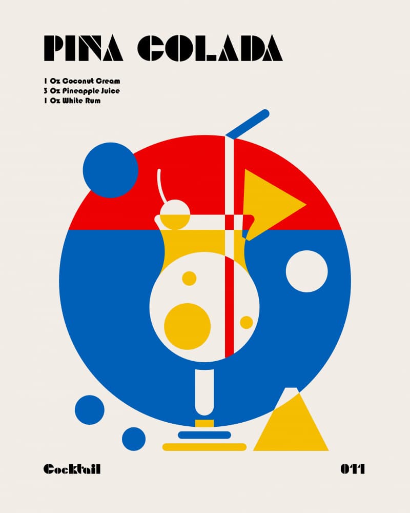 Abstract Pina Colada Recipe by Retrodrome — canvas wall art
