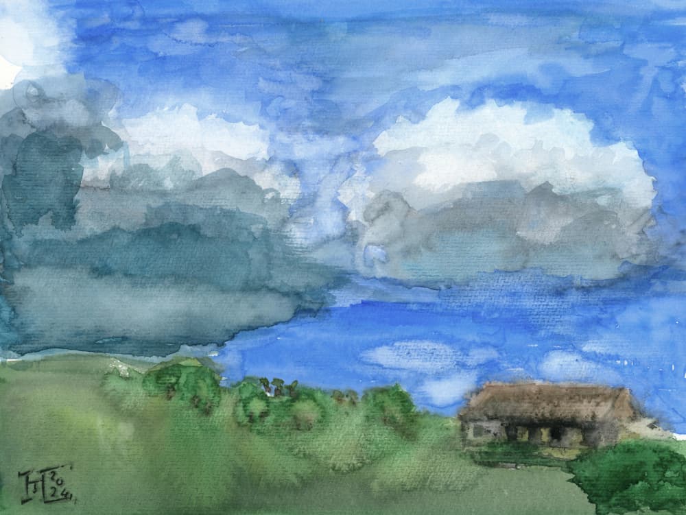House Under Storm Clouds by Tim Hoinkis — canvas wall art