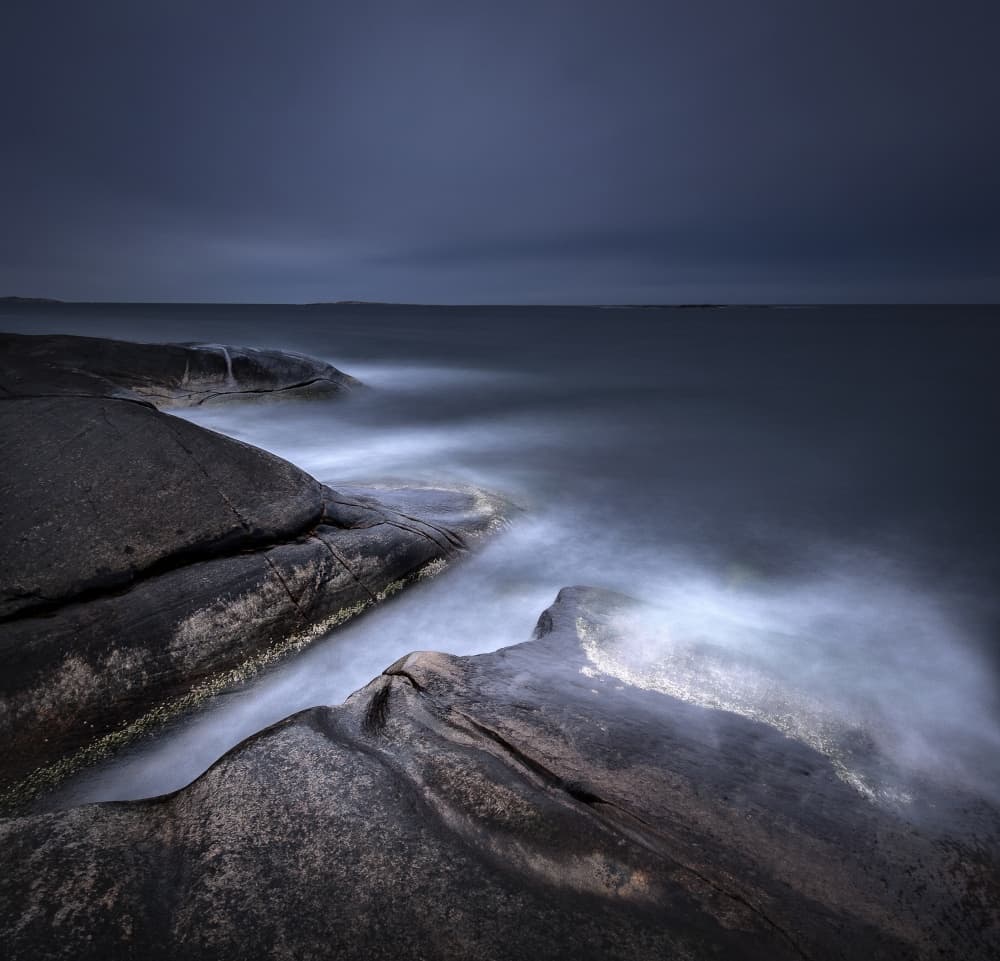 Misty Ocean Rocks by Claes Thorberntsson — canvas wall art