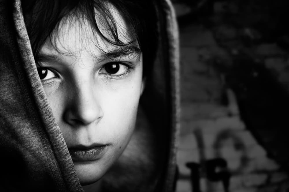 Intense Hooded Gaze by Mirjam Delrue — canvas wall art