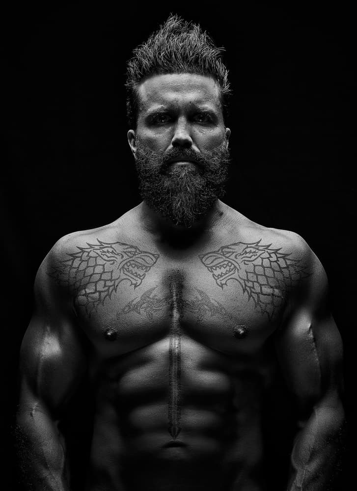 Strong Bearded Physique by Matt Anderson — canvas wall art