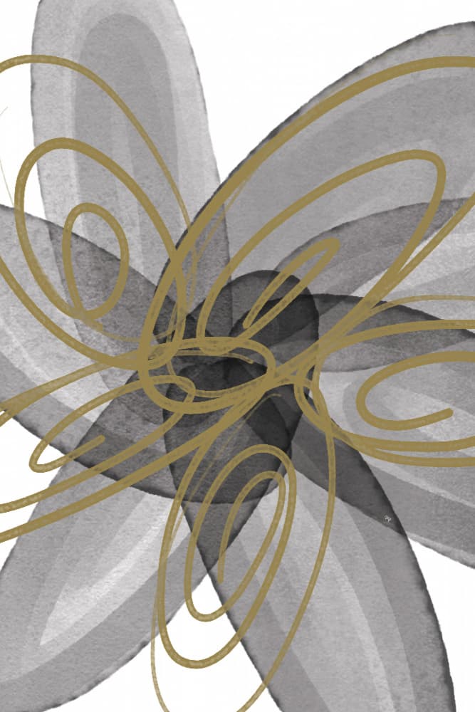 Abstract Gold Blossom by Martina — canvas wall art