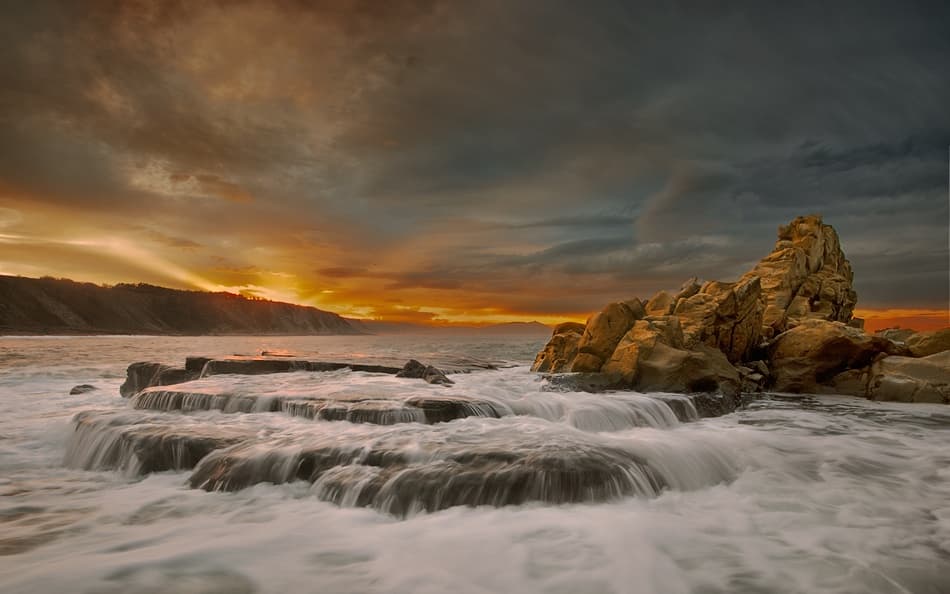 Dramatic Ocean Glow by Mikel Lastra — canvas wall art
