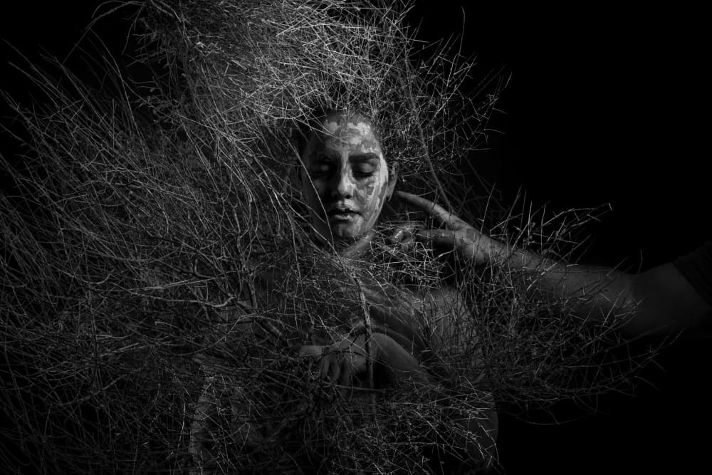 Ethereal Branches Woman by Mitra Bahmani — canvas wall art