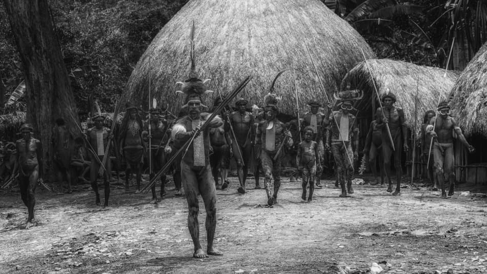 Indigenous Tribal Warriors Gathering by Pavol Stranak — canvas wall art