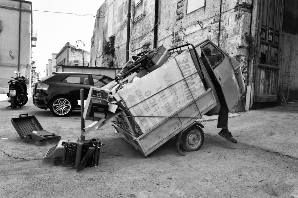 Overturned Urban Vehicle by Rino Terravecchia — canvas wall art