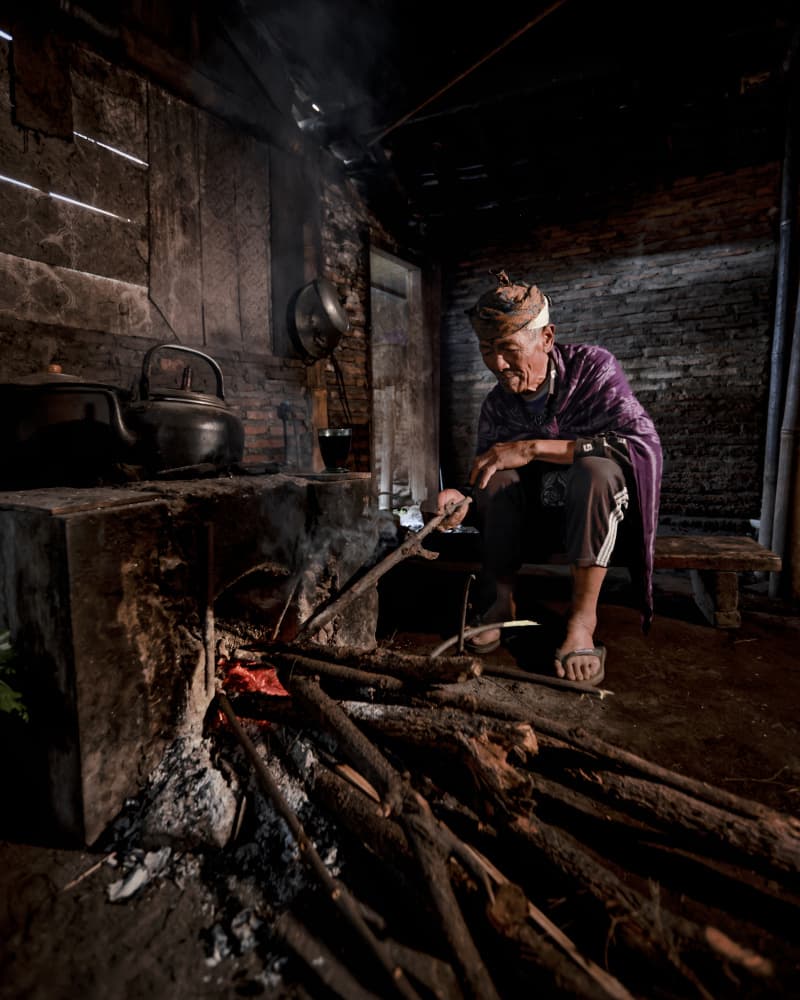 Old Man's Kitchen Fire by Gatot Herliyanto — canvas wall art