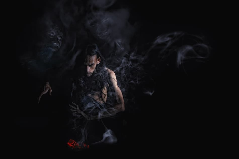 Dark Smoke Portrait by Pink Sword — canvas wall art