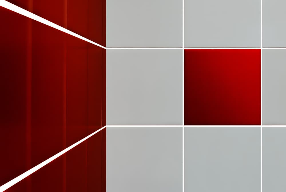 Bold Red Grid Abstract by Marc Huybrighs — canvas wall art