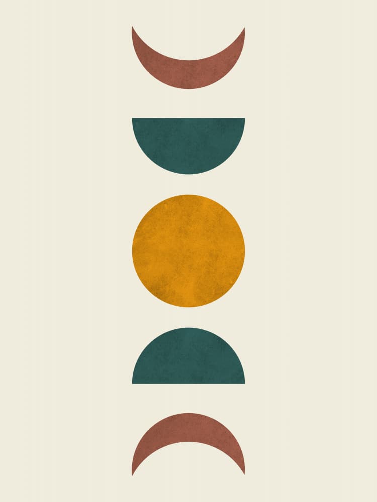 Sun Moon Phases by Vitor Costa — canvas wall art