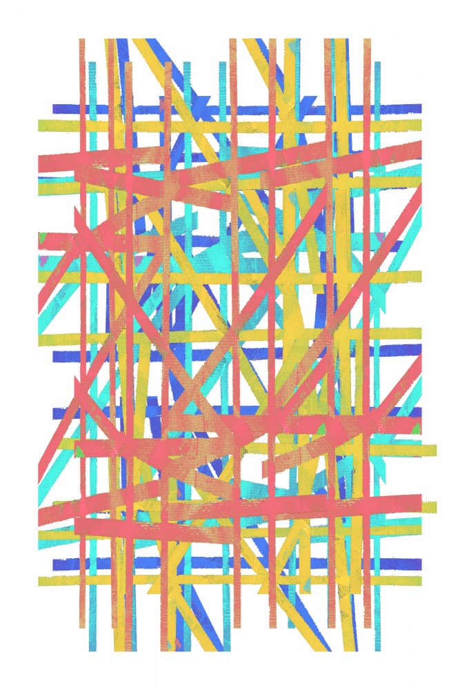 Vibrant Intersecting Lines by cartissi — canvas wall art