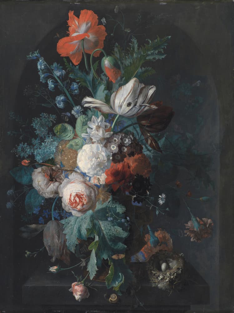 Vase With Flowers By Jan Van Huysum
