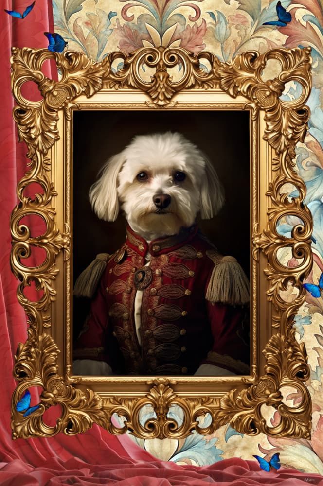 Regal Dog Portrait by Sue Skellern — canvas wall art