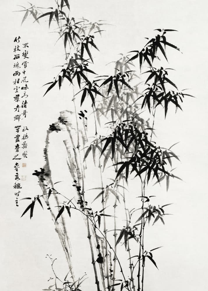 Chinese Bamboo (1760) by Zheng Xie — canvas wall art