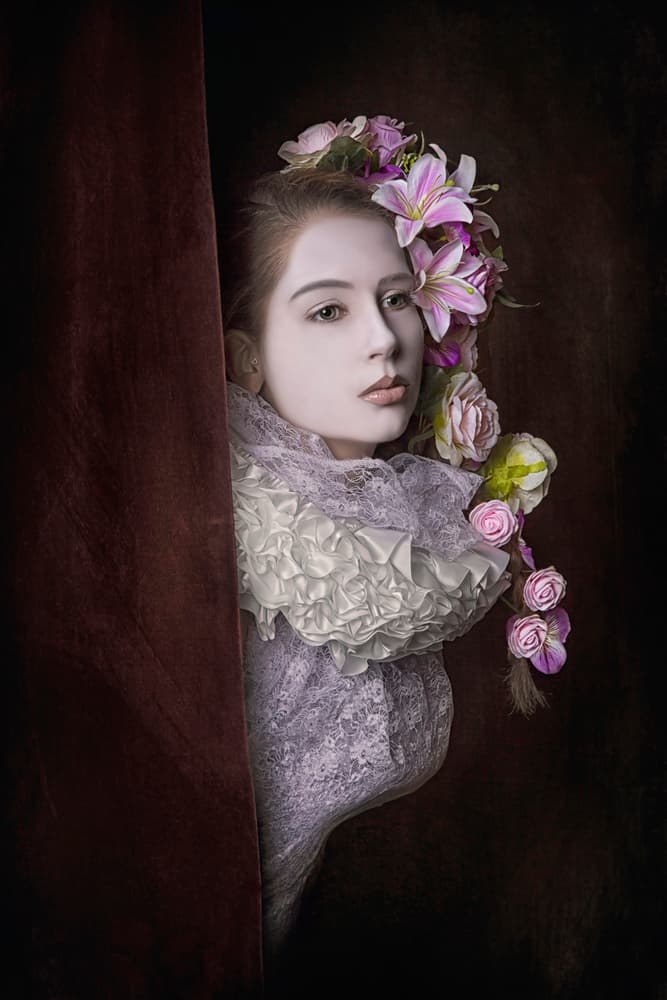 Renaissance Floral Portrait by Carola Kayen-Mouthaan — canvas wall art