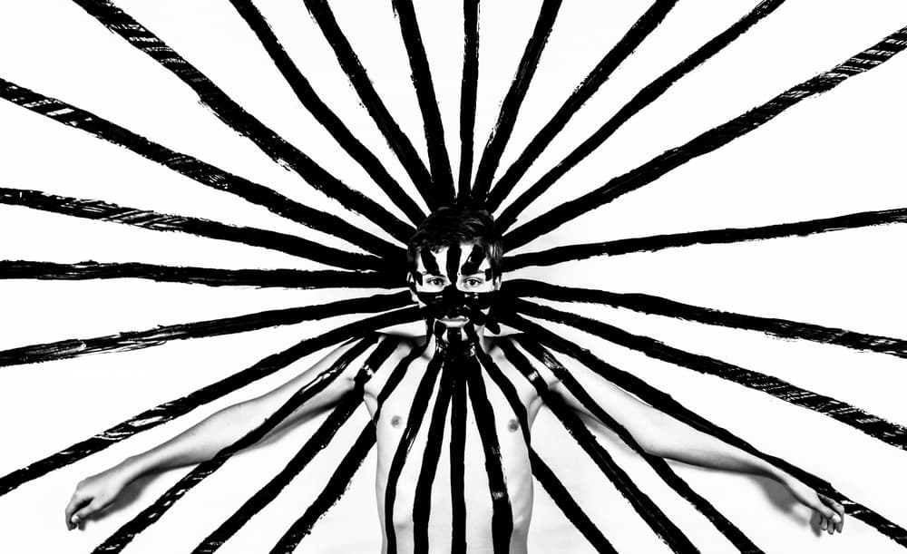 Abstract Lines Man by Mike Melnotte — canvas wall art