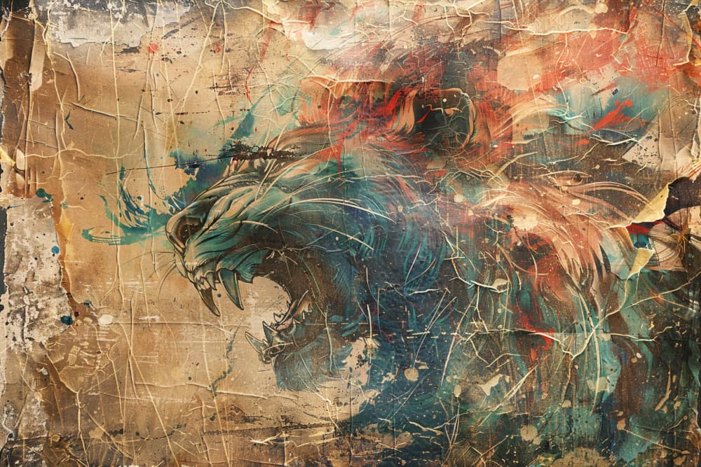 Fierce Roaring Lion by Rafal Kulik — canvas wall art