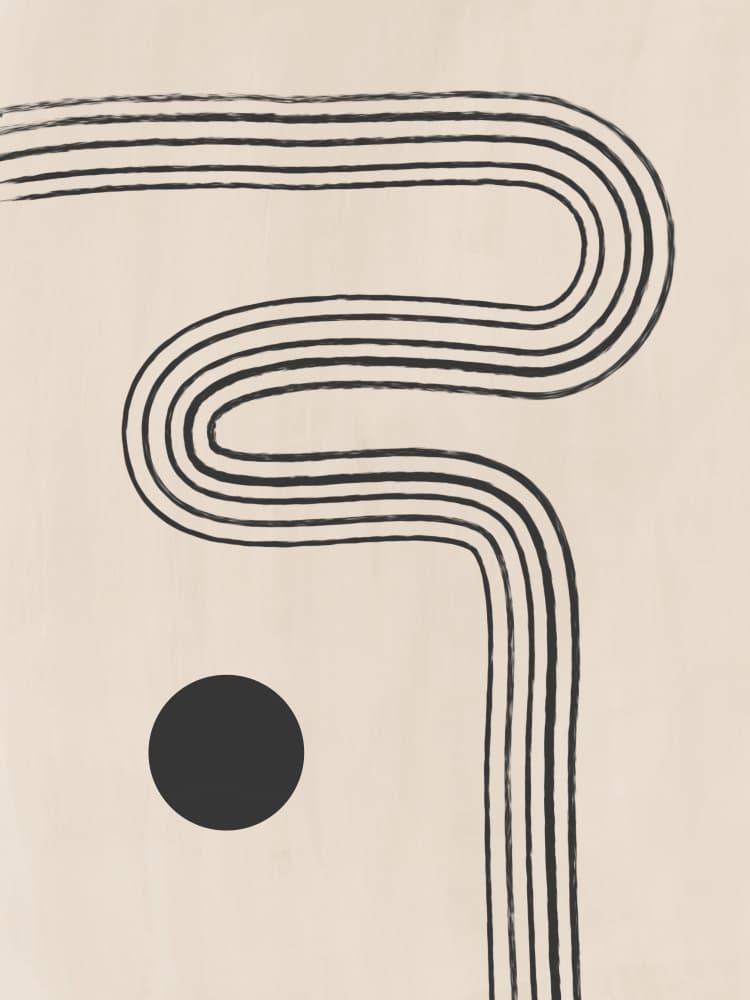 Organic Lines And Dot by Elena Ristova — canvas wall art