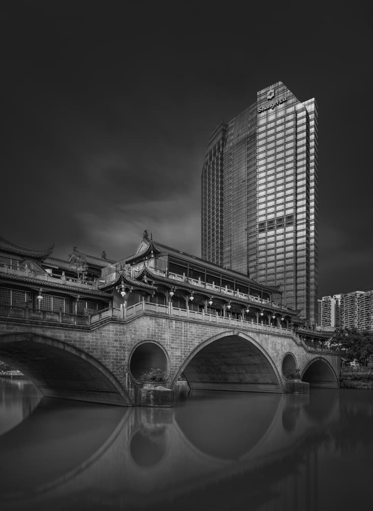 Ancient Bridge Modern City by Alvin Wang — canvas wall art