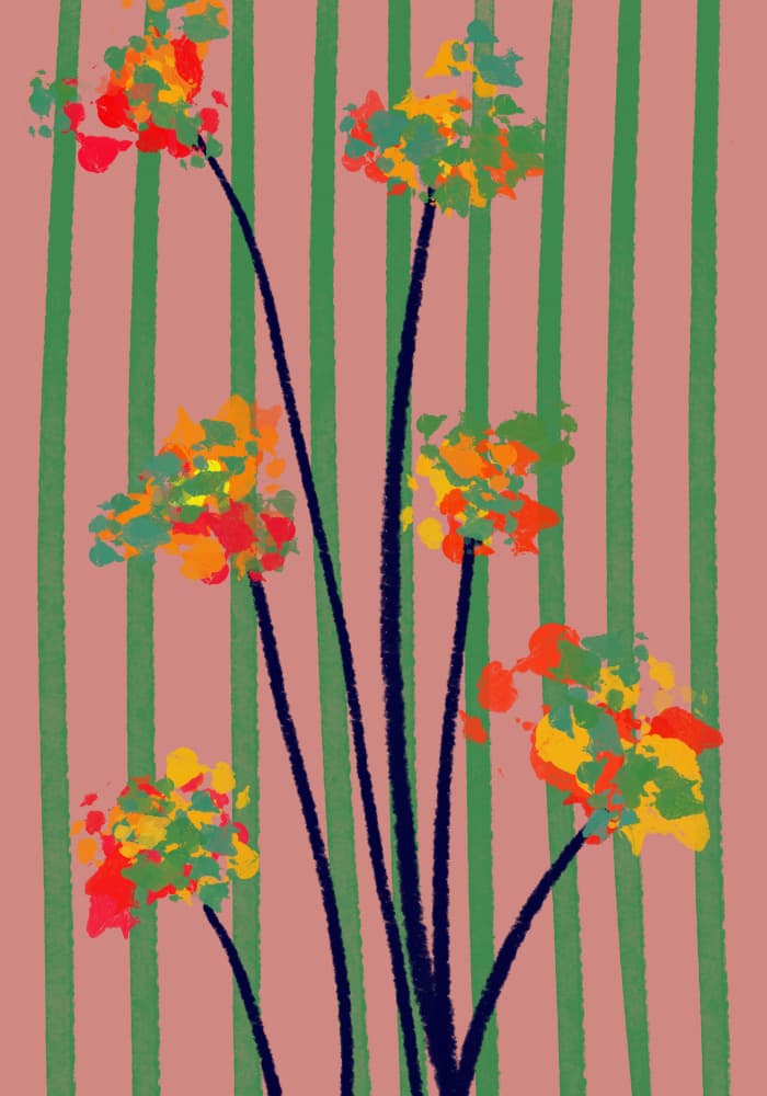 Vibrant Striped Blooms by Cesare Bellassai Art — canvas wall art