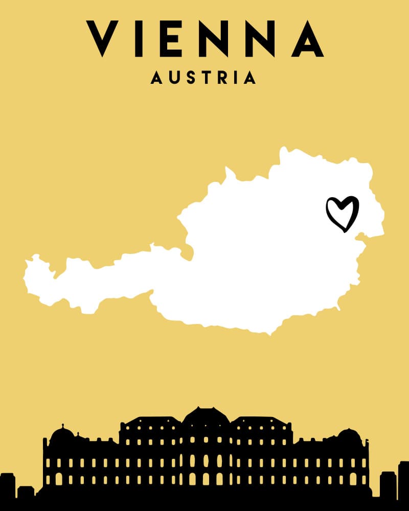 Vienna Austria Map by Emiliano Deificus — canvas wall art