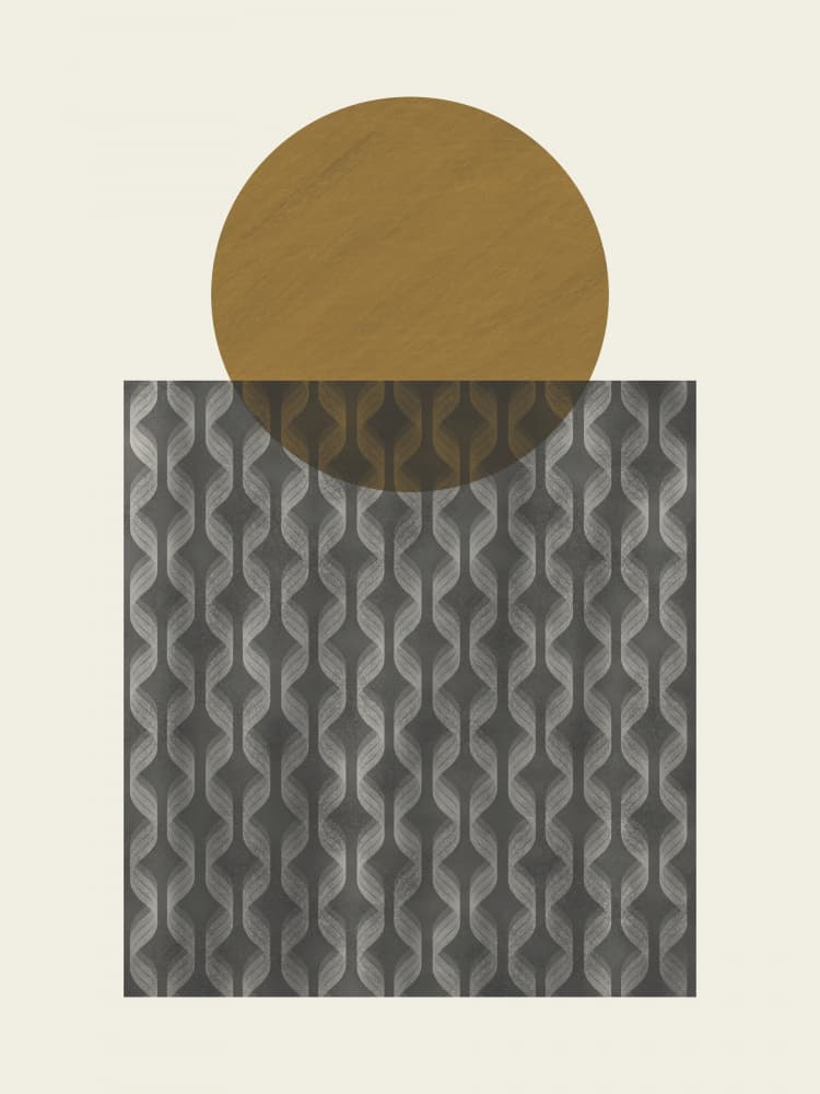 Gold Circle Geometric Pattern by Little Dean — canvas wall art