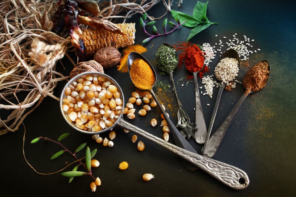 Natural Kitchen Spices by Emine Basa — canvas wall art