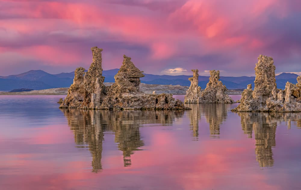 Pink Sky Lake Reflections by Ning Lin — canvas wall art