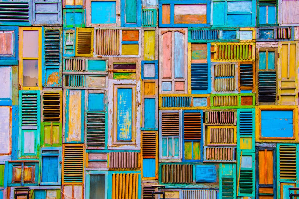 Colorful Window Collage by Renata Łacina — canvas wall art