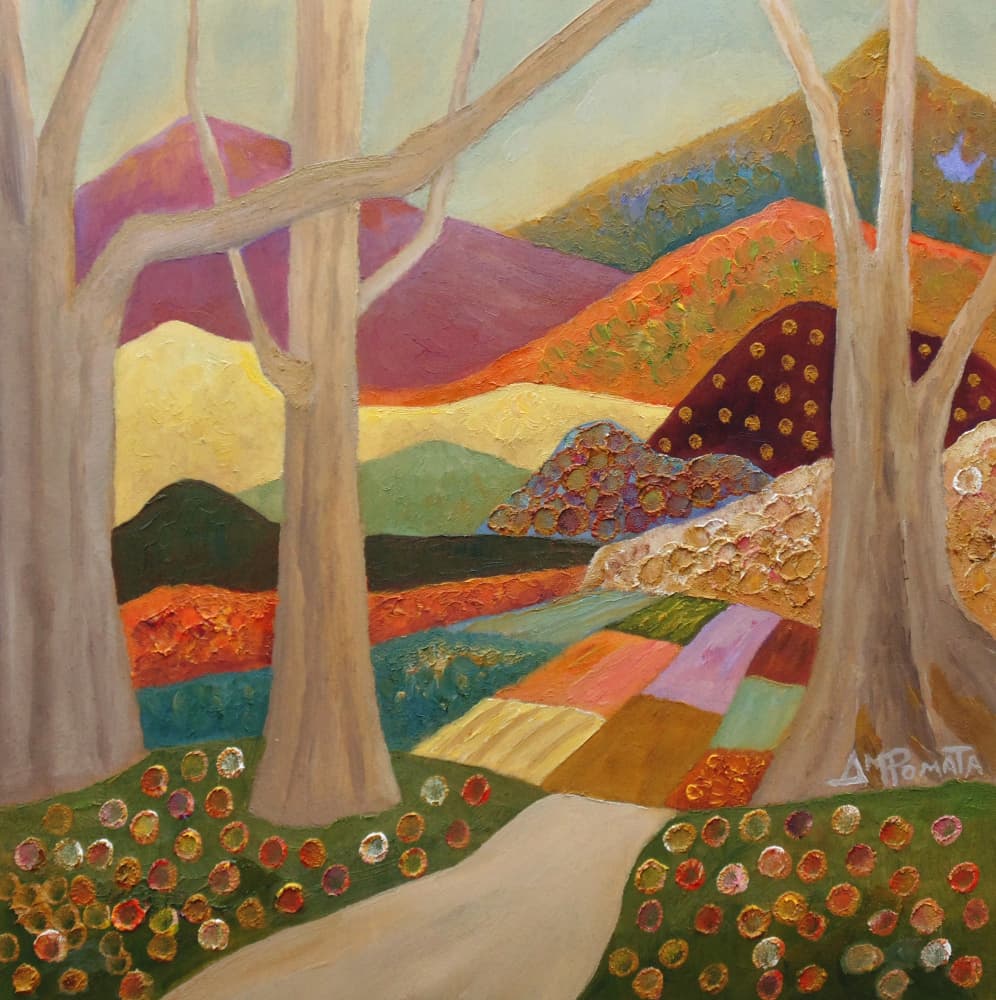 Colorful Field Path by Angeles M. Pomata — canvas wall art