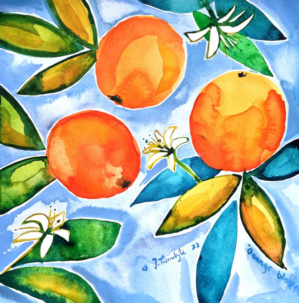 Vibrant Orange Blossoms by Julija Belickienė — canvas wall art