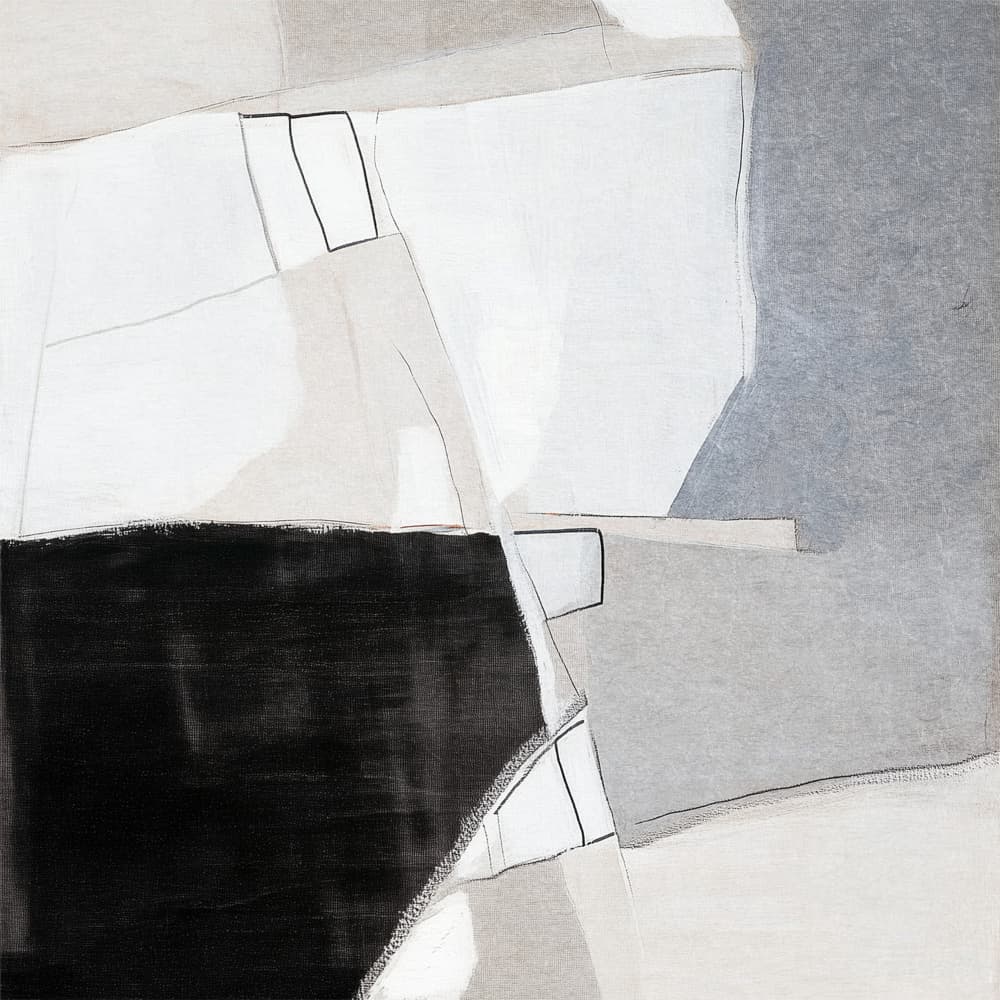 Abstract Gray Shapes by Alma — canvas wall art