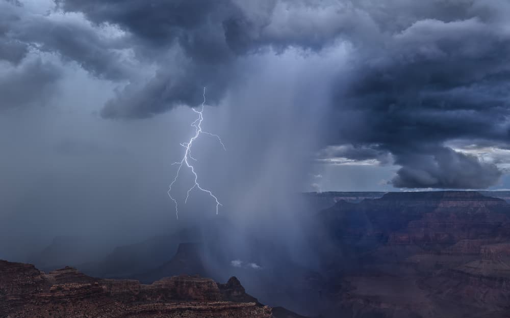 Grand Canyon Lightning Storm by John J. Chen — canvas wall art