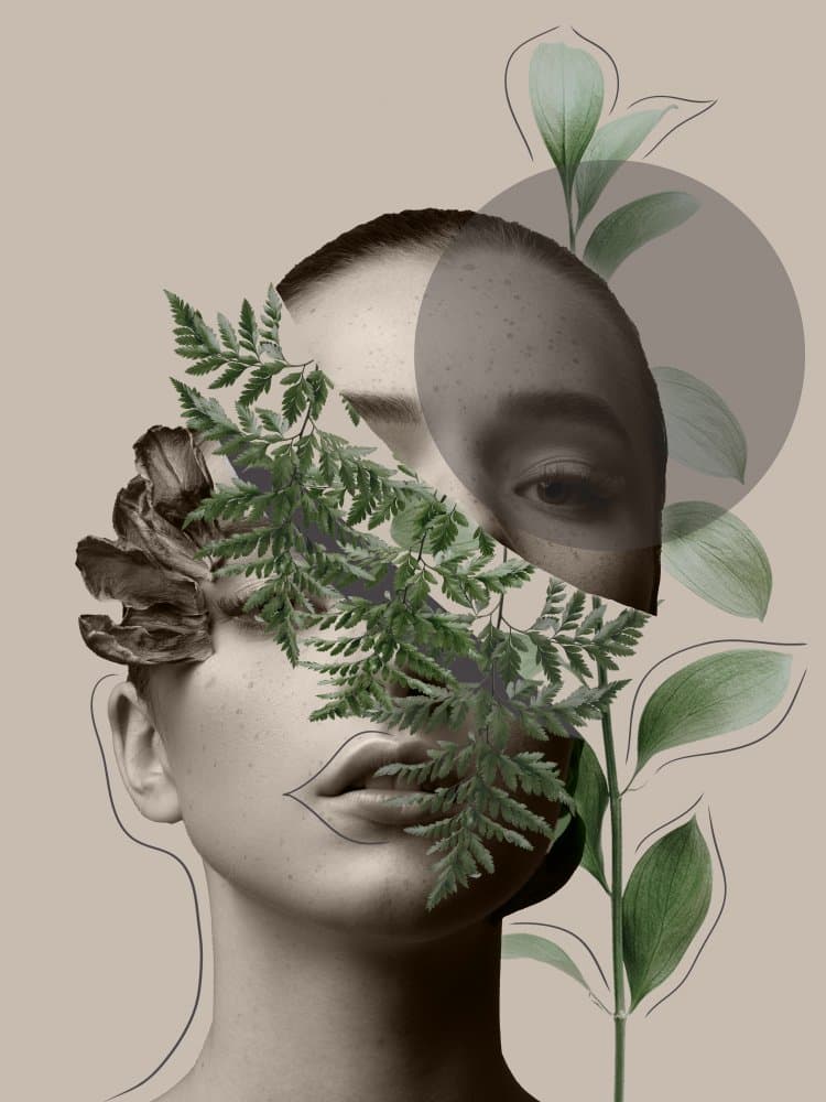 Serene Botanical Portrait by Leila — canvas wall art