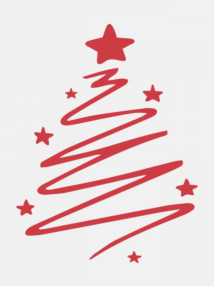 Minimal Red Christmas Tree by Jolly and Dash — canvas wall art