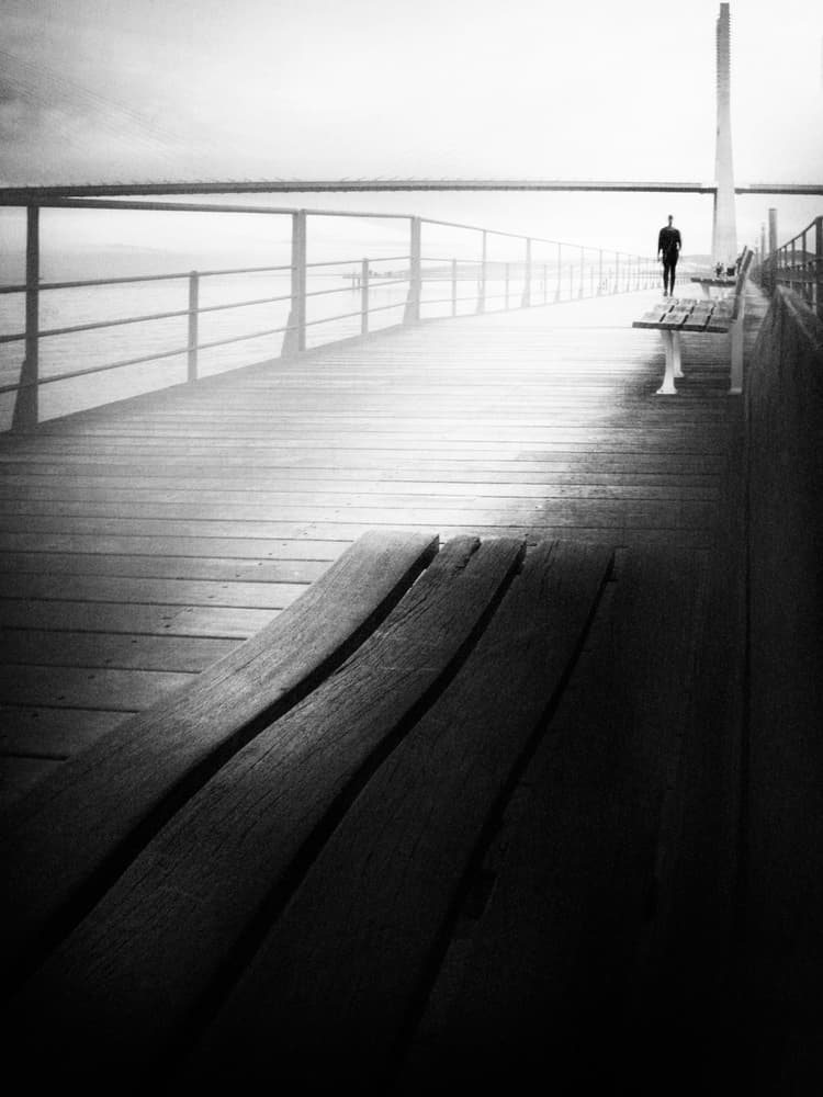 Solitary Pier Journey by Laura Mexia — canvas wall art