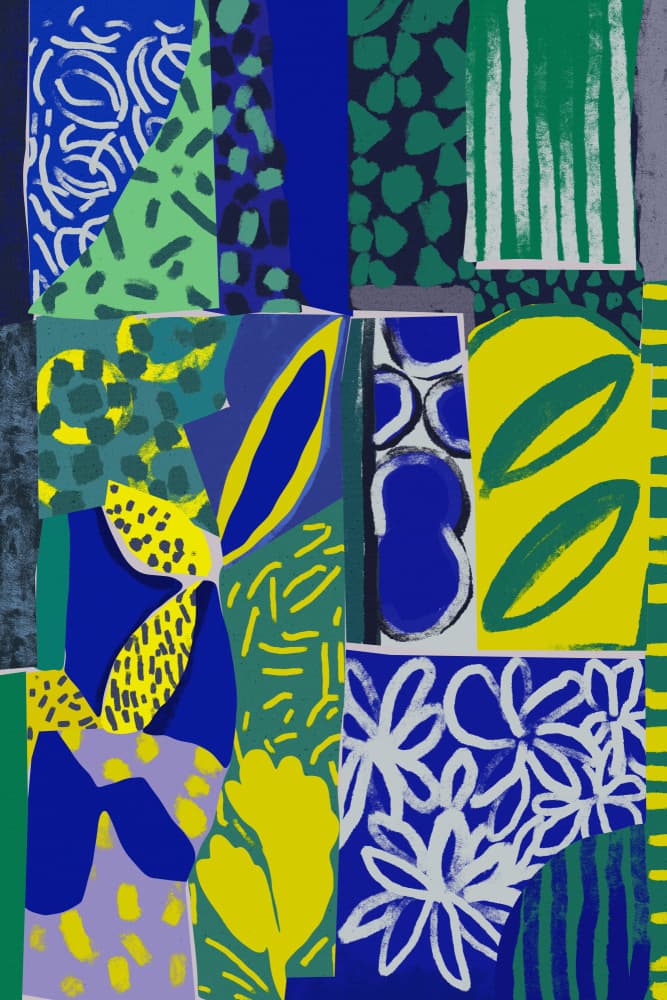 Vibrant Patchwork by Treechild — canvas wall art