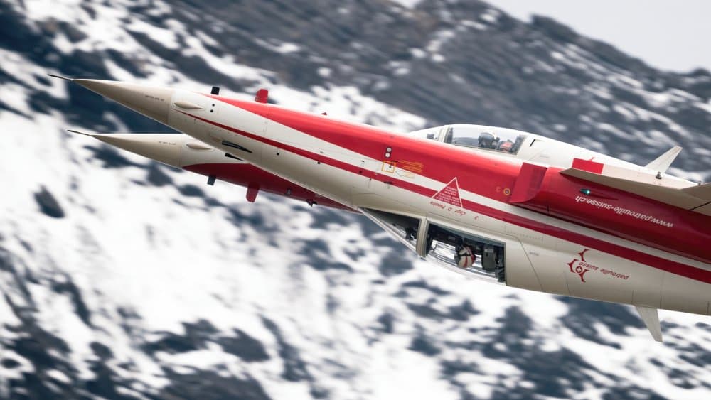 Fighter Jets Over Alps by Piotr Wrobel — canvas wall art