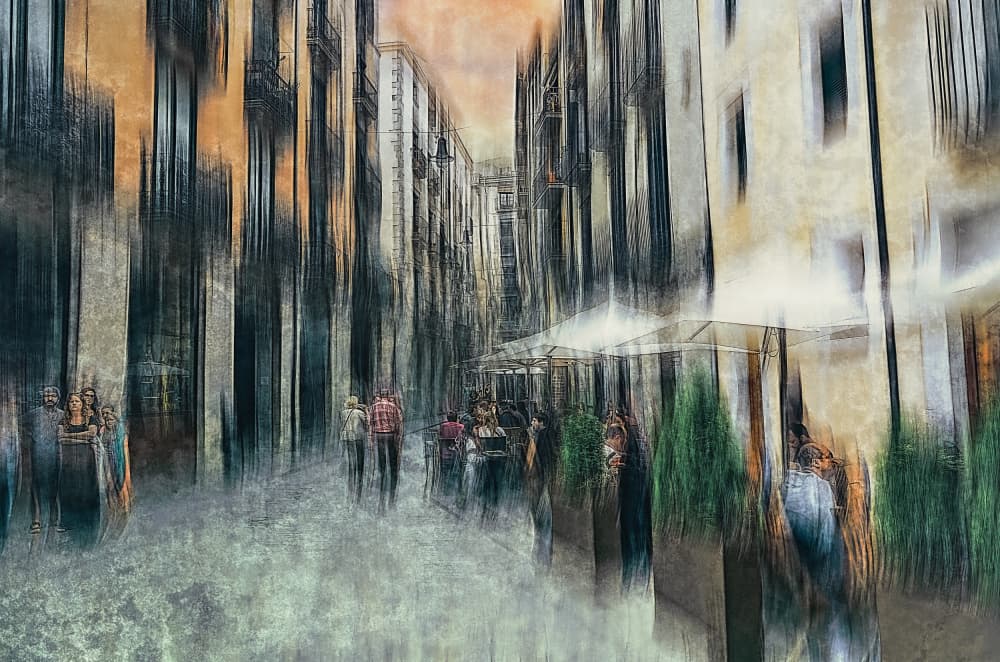 In the streets of Girona, Spain by Jan van der Linden — canvas wall art