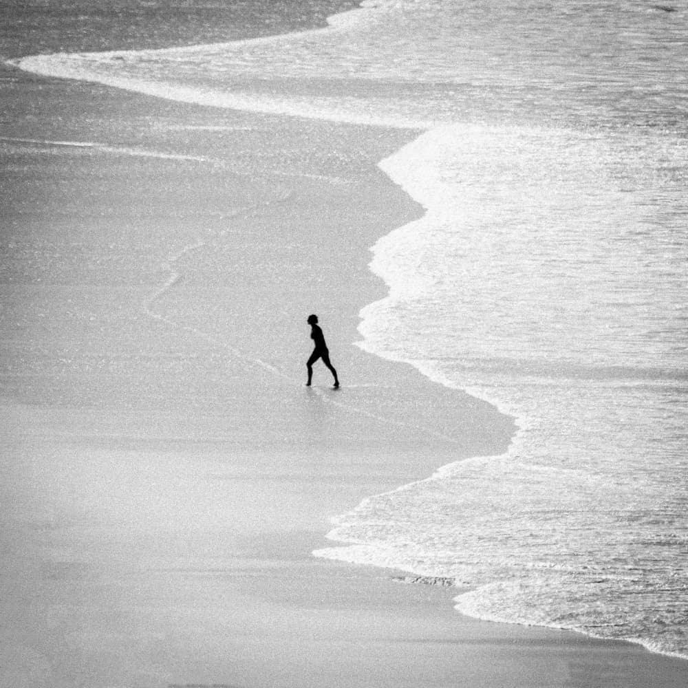 Solitary Beach Walk by Renate Wasinger — canvas wall art