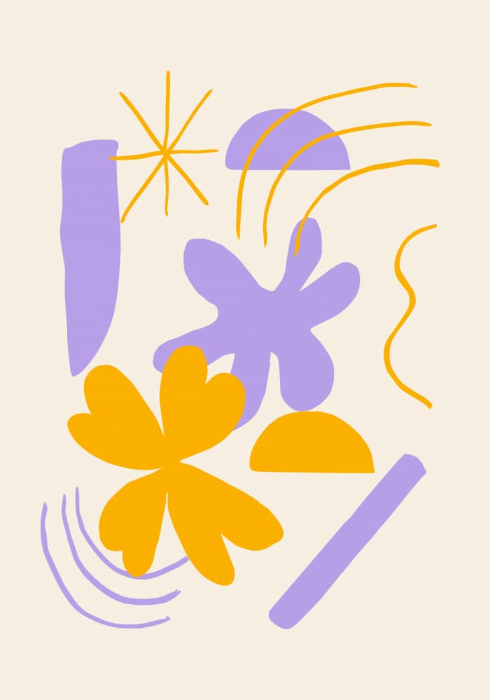 Organic Purple Orange Shapes by Studio JKN — canvas wall art