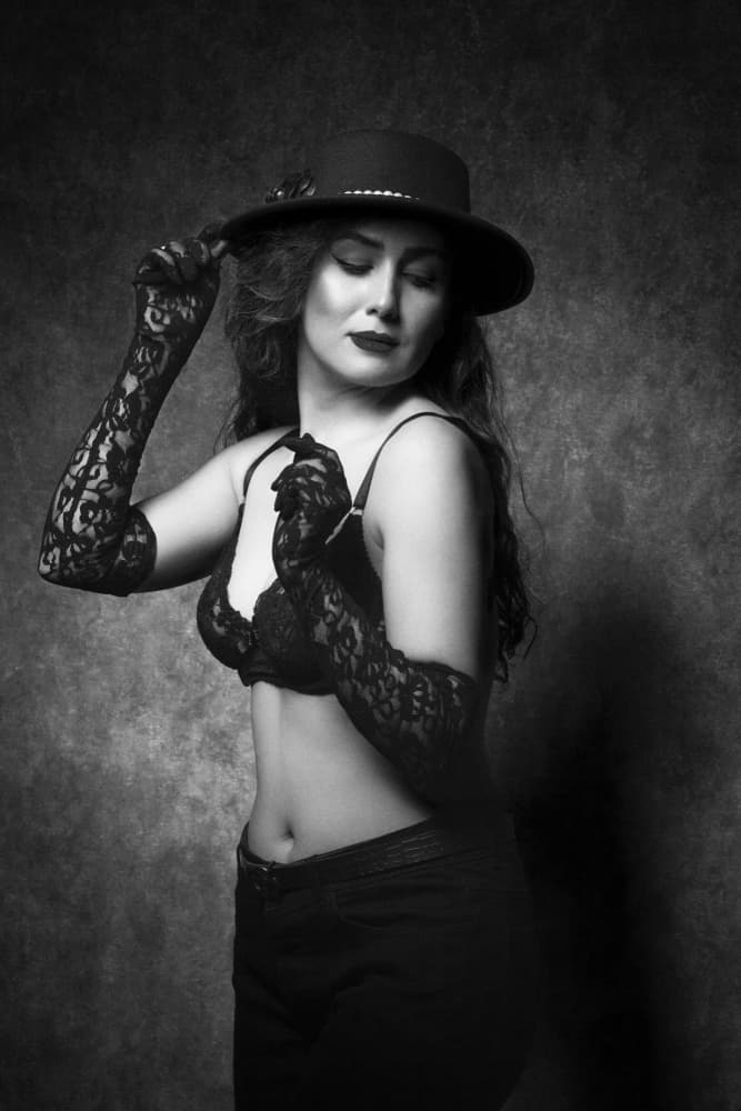 Elegant Woman with Hat by Glamour Studio — canvas wall art