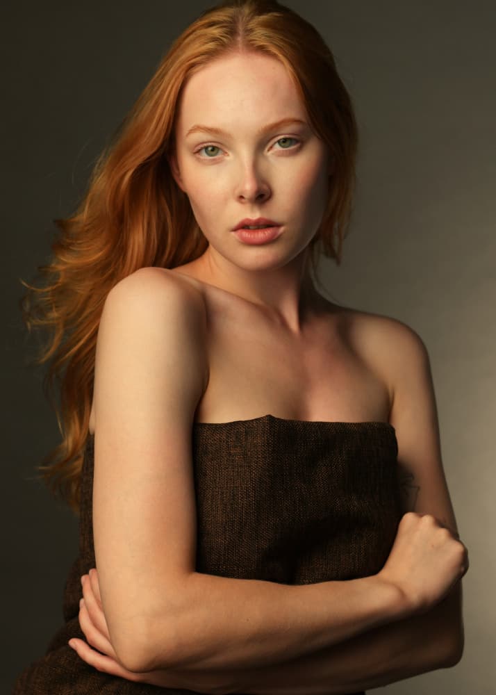 Intense Redhead Portrait by Yoram GIL — canvas wall art