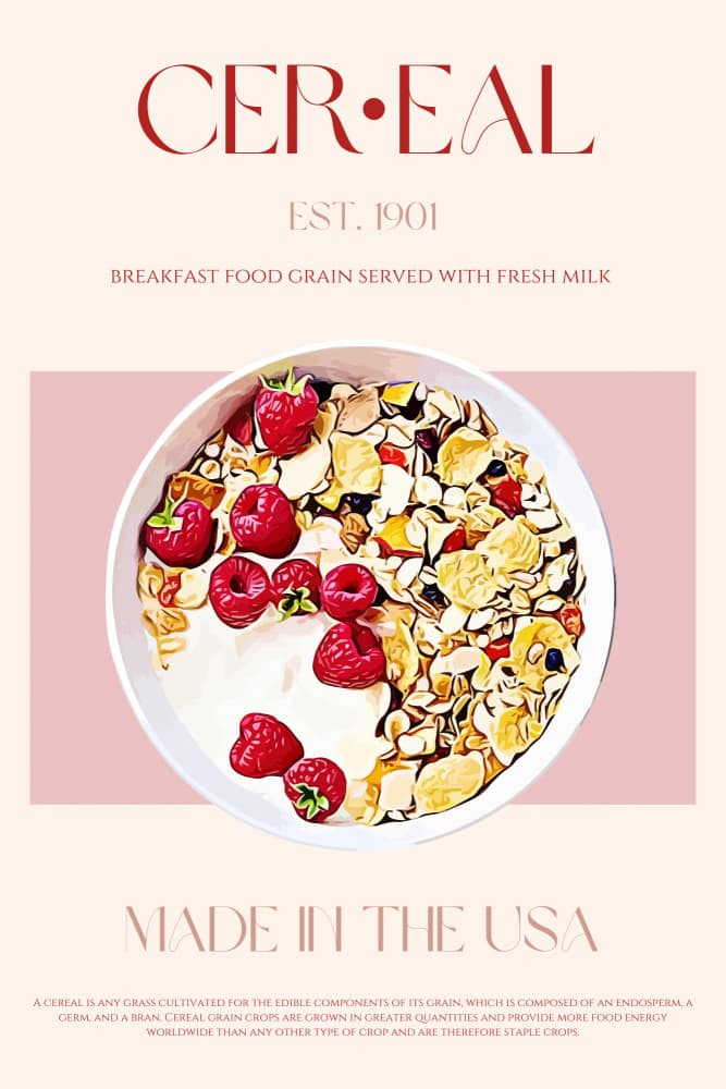 Vintage Cereal Breakfast by Nazma Khokhar — canvas wall art