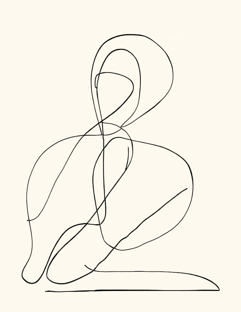Minimalist Line Figure by The Printable Studio — canvas wall art